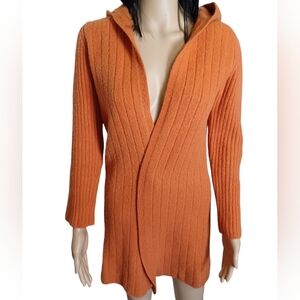 Oxford & Fulham 100% Wool Orange Cardigan Medium